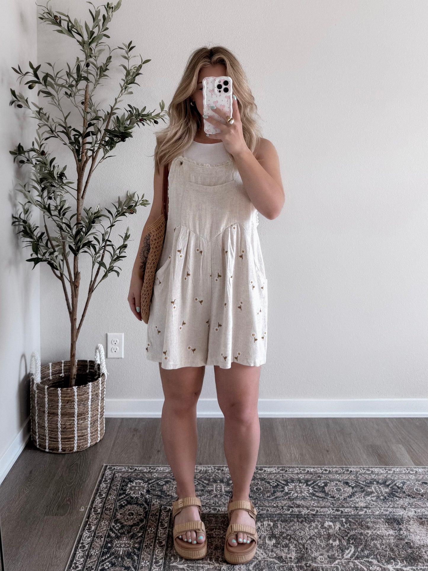 Sunflower Fields Embroidered Romper