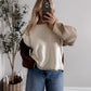 Cold Brew Colorblock Sweater / Brown-Cream