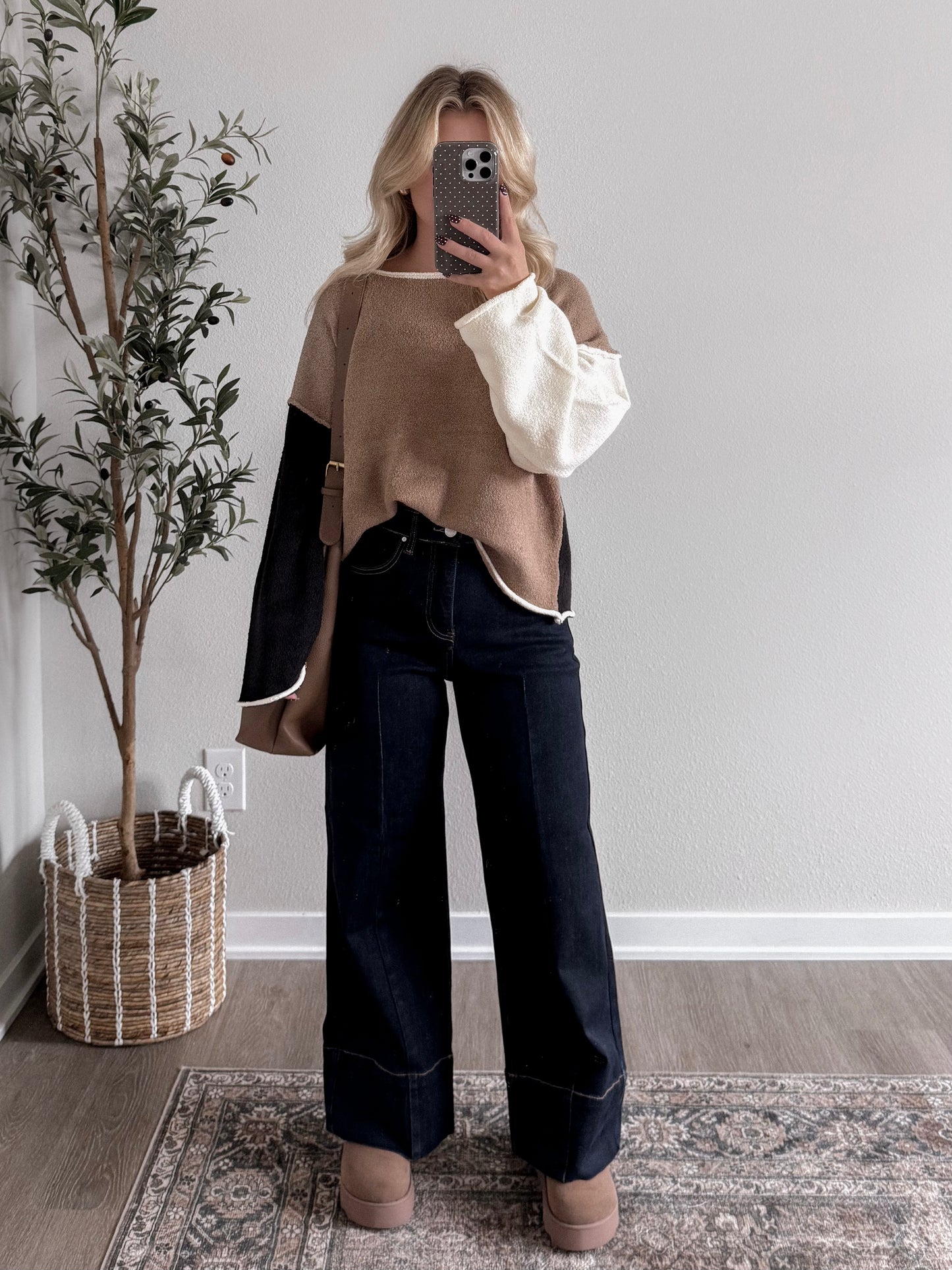 Eve High Rise Wide Leg Crop Jean / Dark Wash