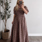 Mocha Blossoms Floral Maxi Dress