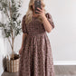 Mocha Blossoms Floral Maxi Dress