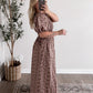 Mocha Blossoms Floral Maxi Dress