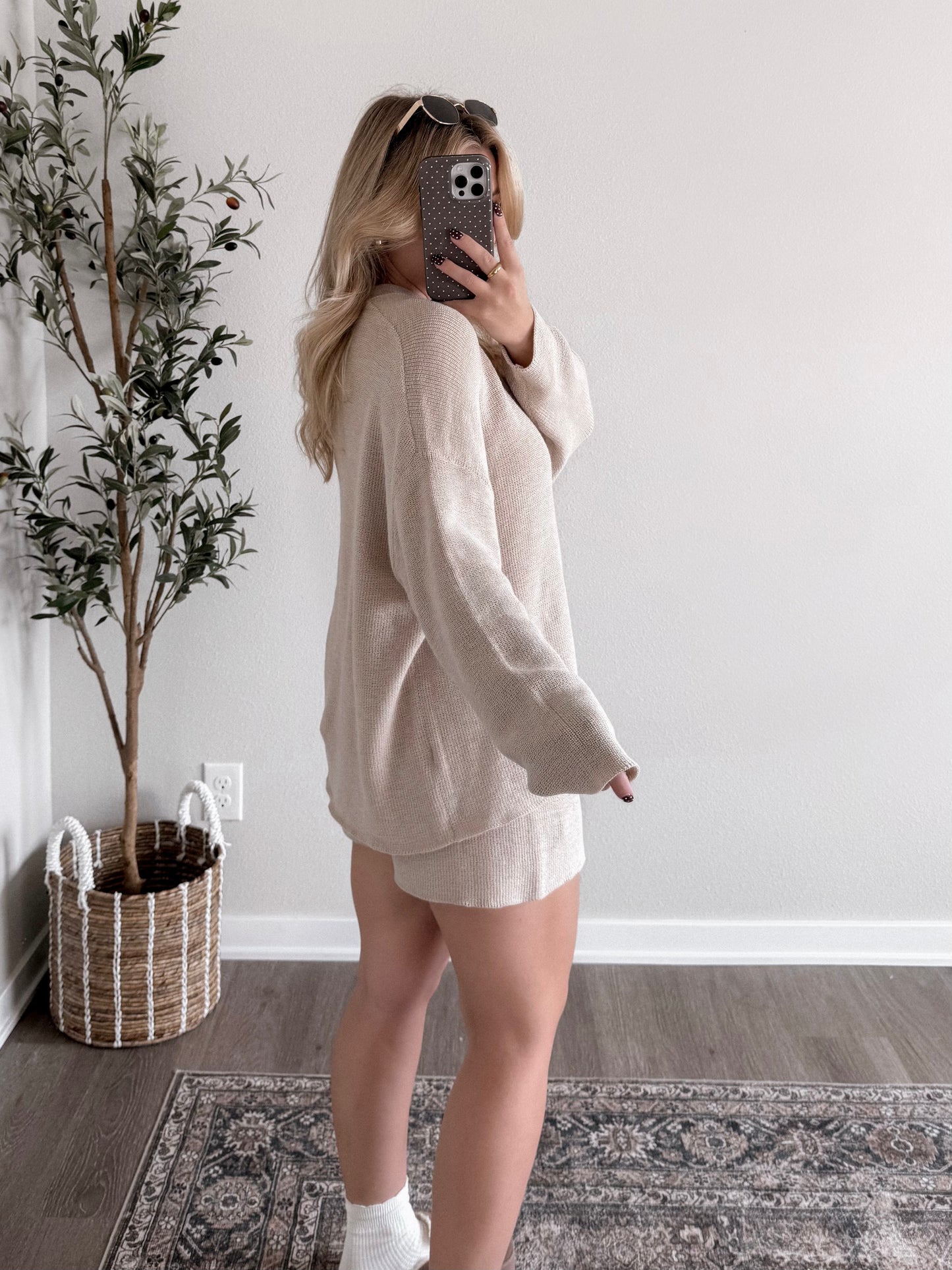 Comfort Feels Knit Short Set / Sand (PREORDER - EST SHIP 9.22)