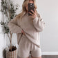 Comfort Feels Knit Short Set / Sand (PREORDER - EST SHIP 9.22)