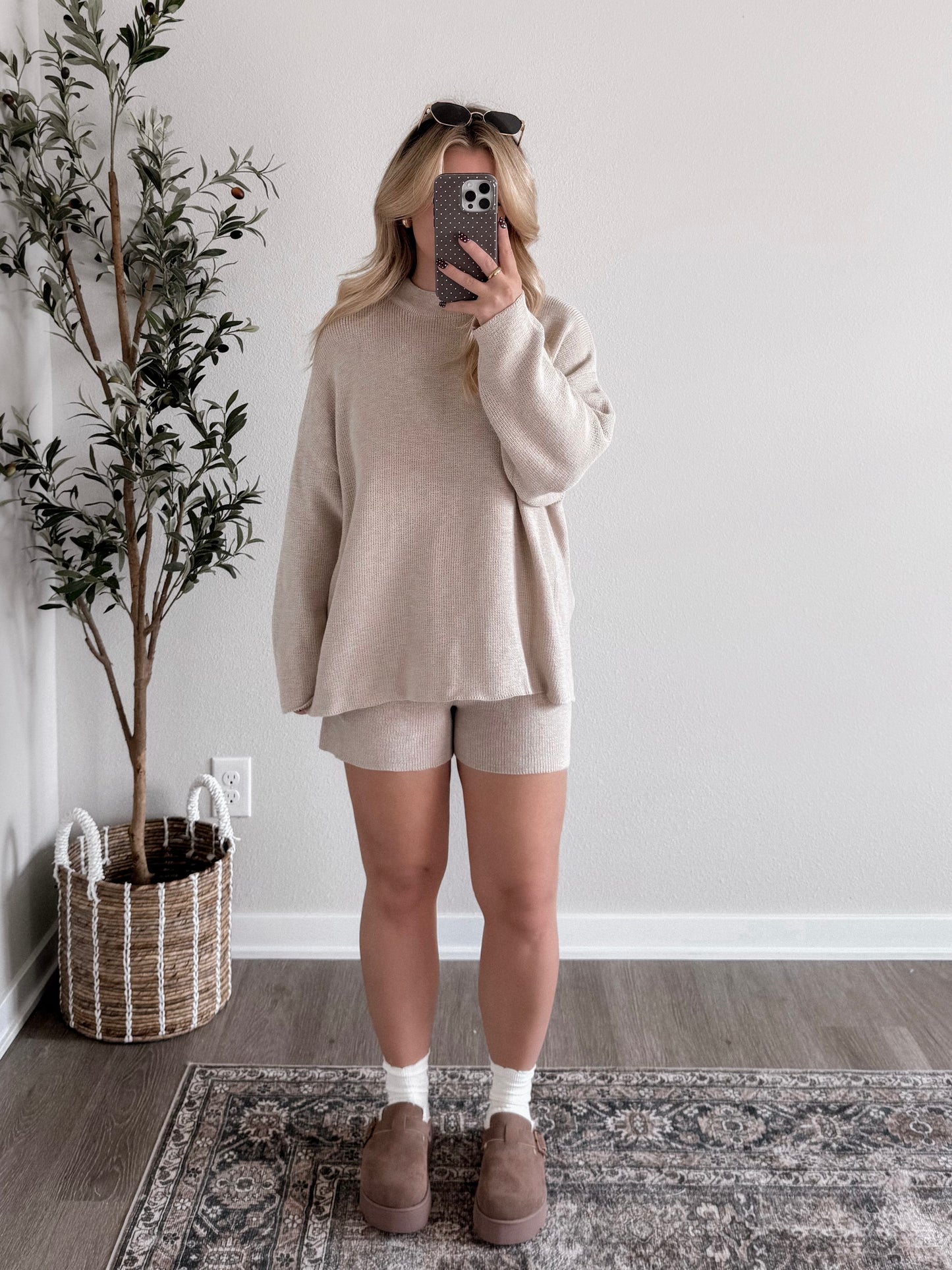 Comfort Feels Knit Short Set / Sand (PREORDER - EST SHIP 9.22)