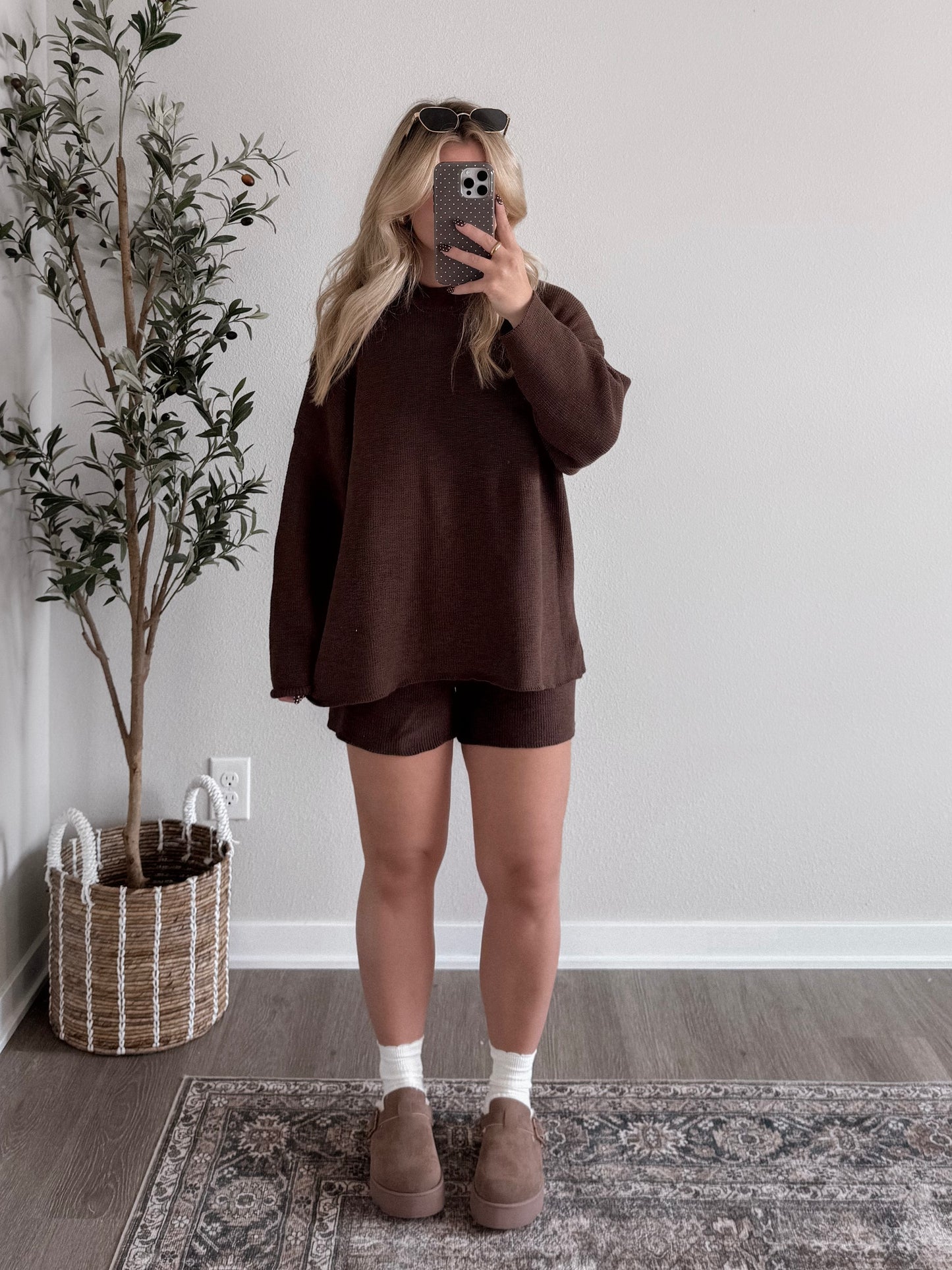 Comfort Feels Knit Short Set / Brown (PREORDER - EST SHIP 9.22)