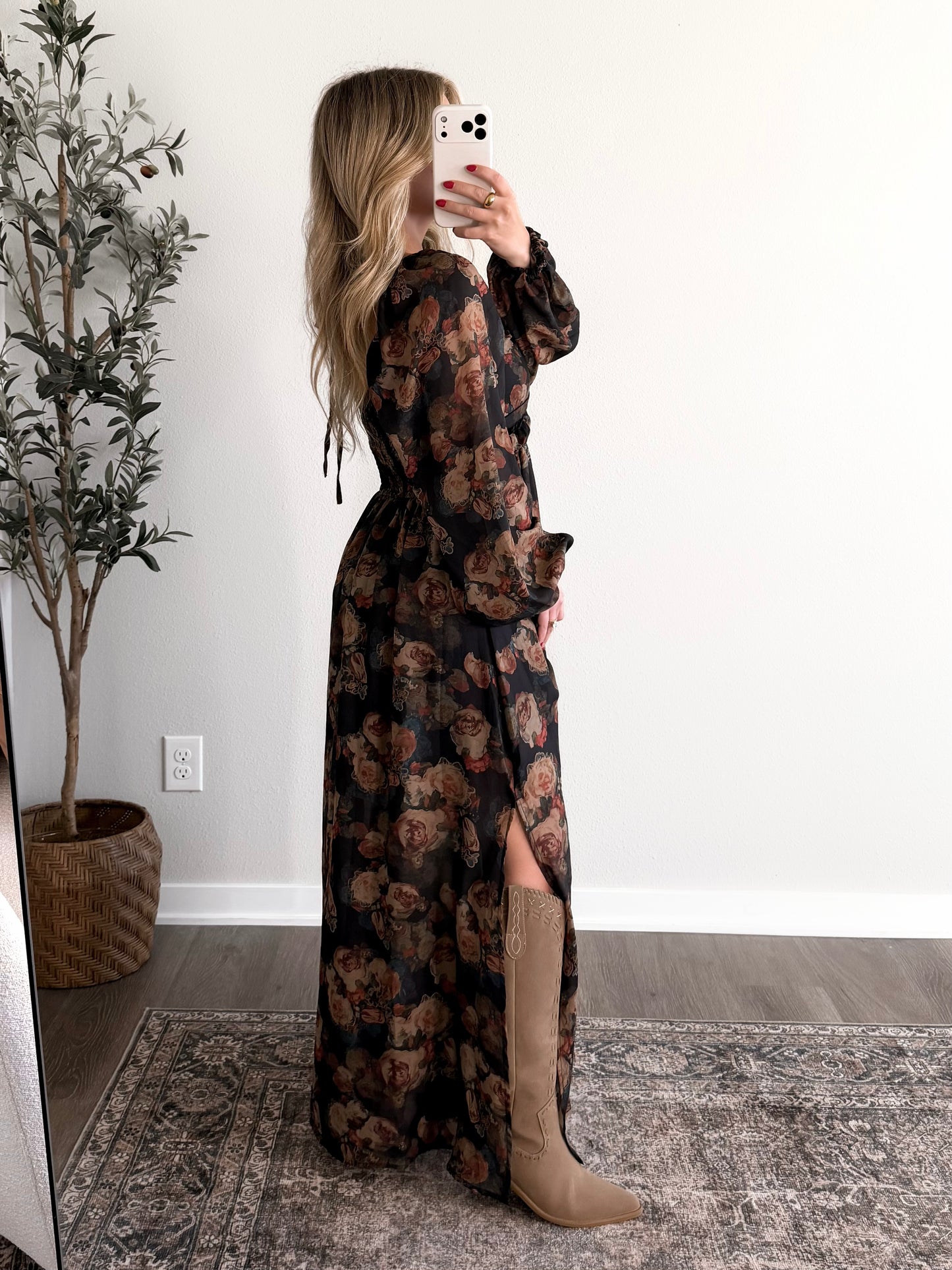 Dark Woods Floral Maxi Dress