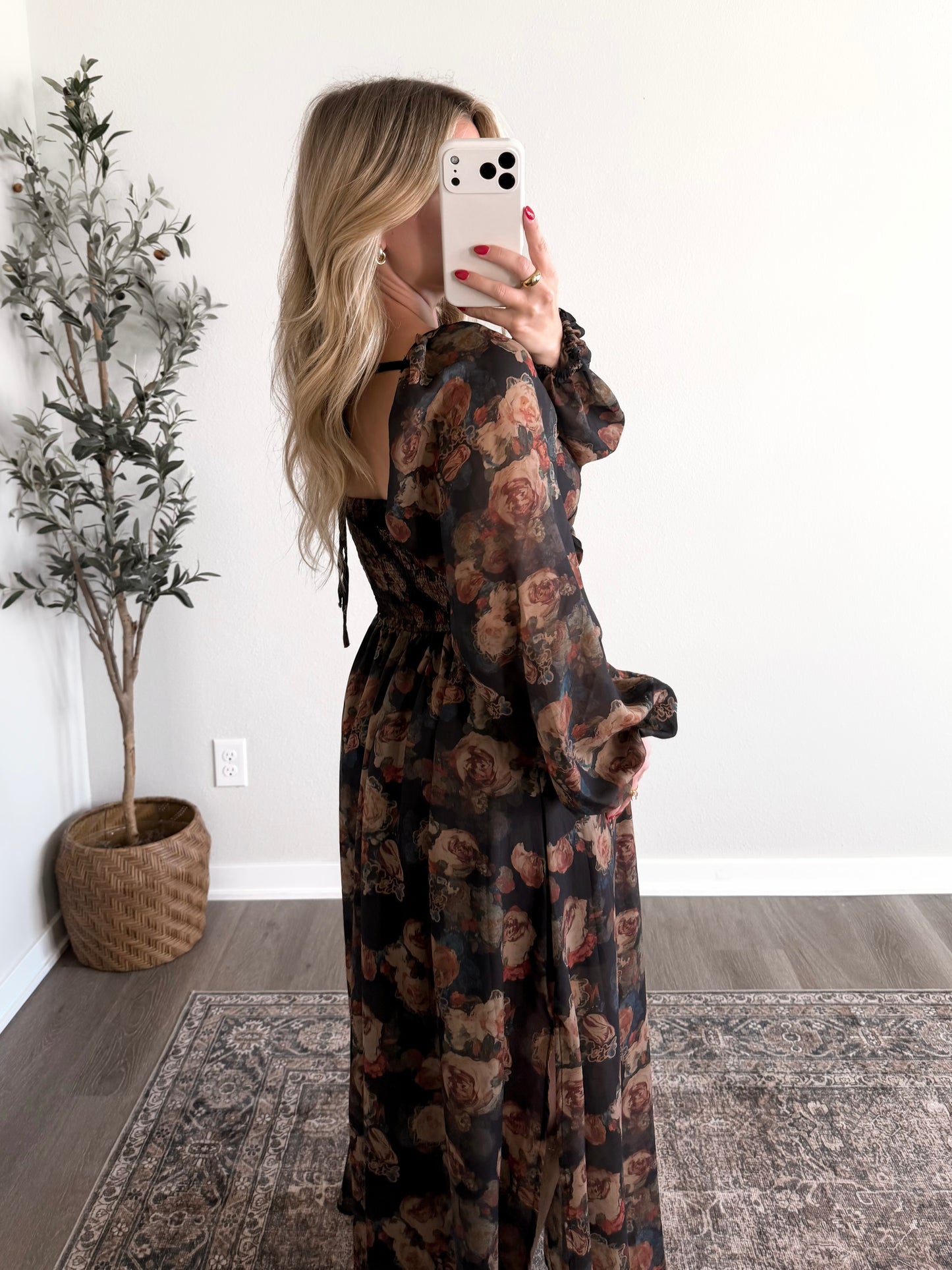 Dark Woods Floral Maxi Dress