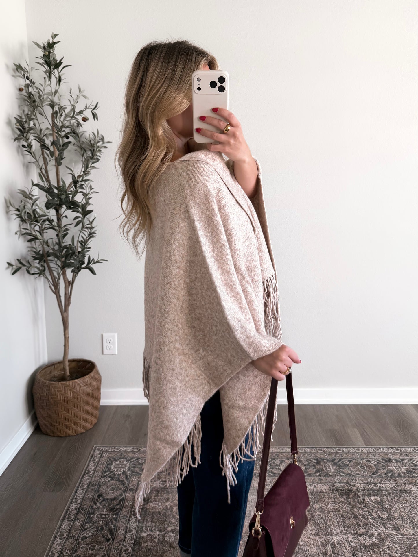 Falling For Fringe Knit Poncho