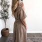 Apple Butter Gingham Midi Dress