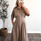 Apple Butter Gingham Midi Dress