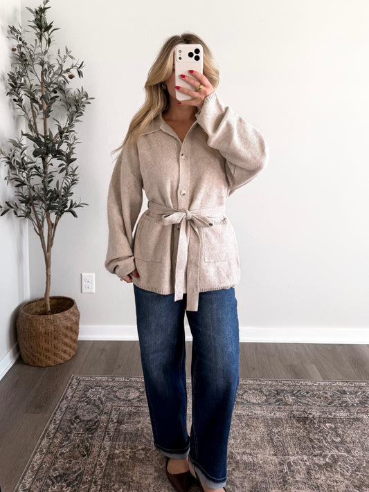 Open Book Tie Cardigan (Restocking 10.5)