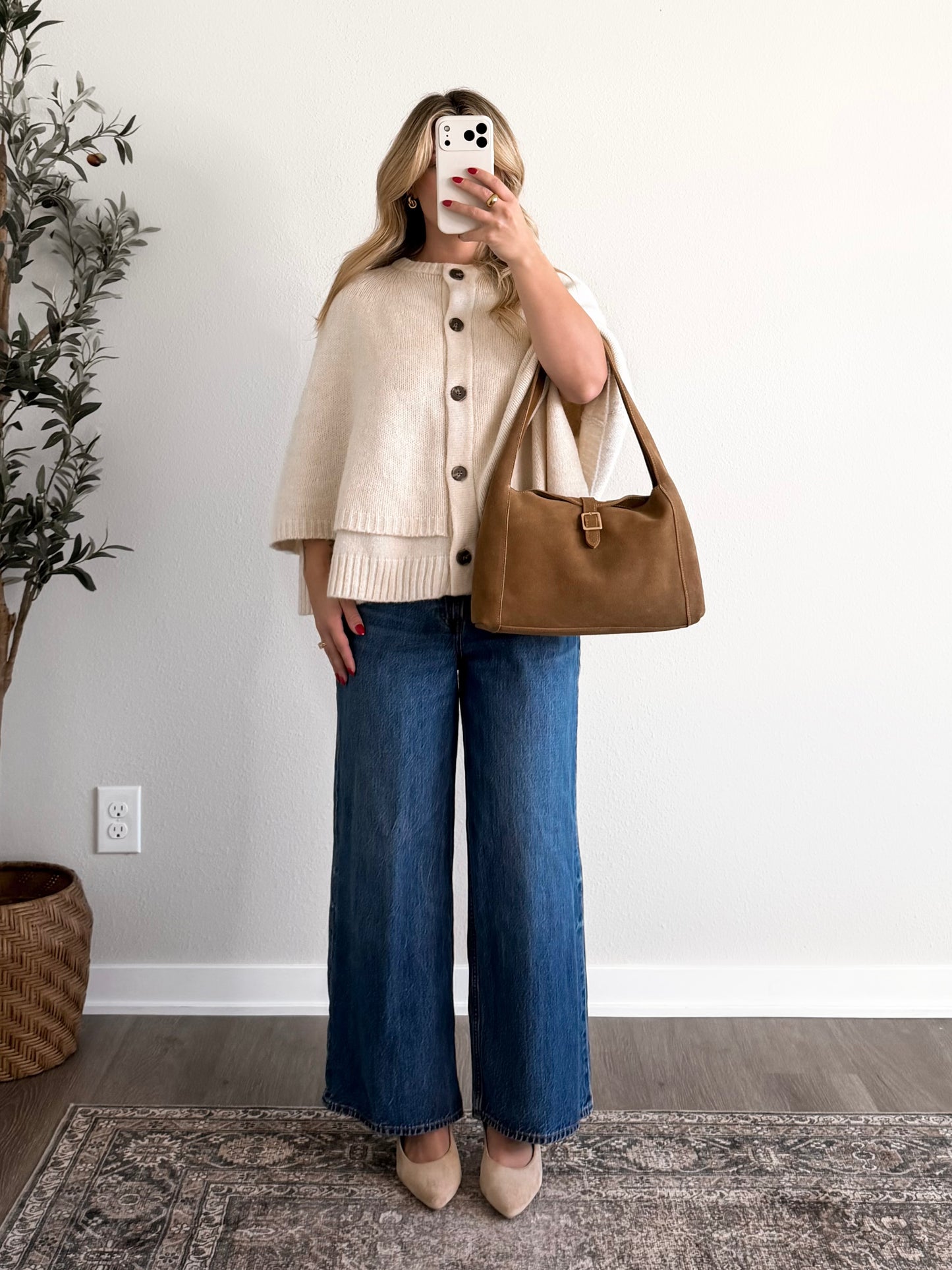 Warm Vanilla Knit Cape Sweater