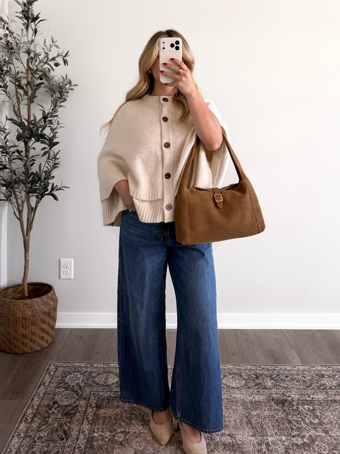 Warm Vanilla Knit Cape Sweater