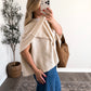 Warm Vanilla Knit Cape Sweater