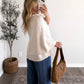 Warm Vanilla Knit Cape Sweater