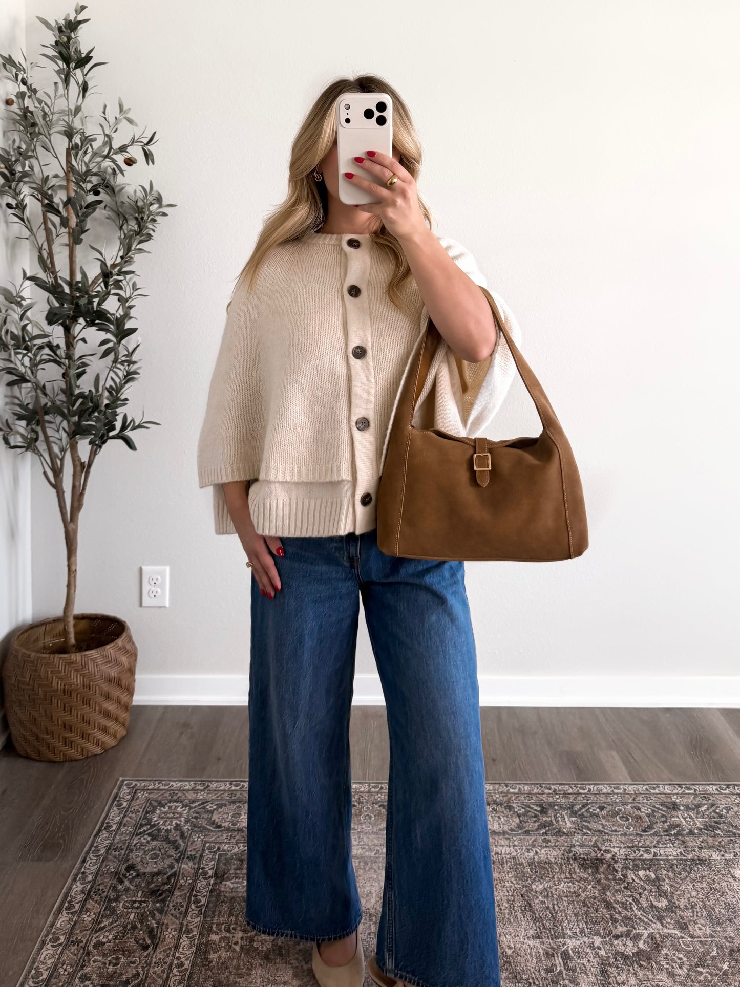 Warm Vanilla Knit Cape Sweater