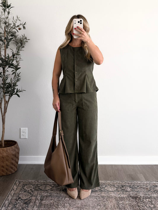 Fall Quarter Corduroy Pant Set
