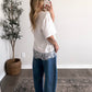 Chestnut Hill Lace Hem Tee / White