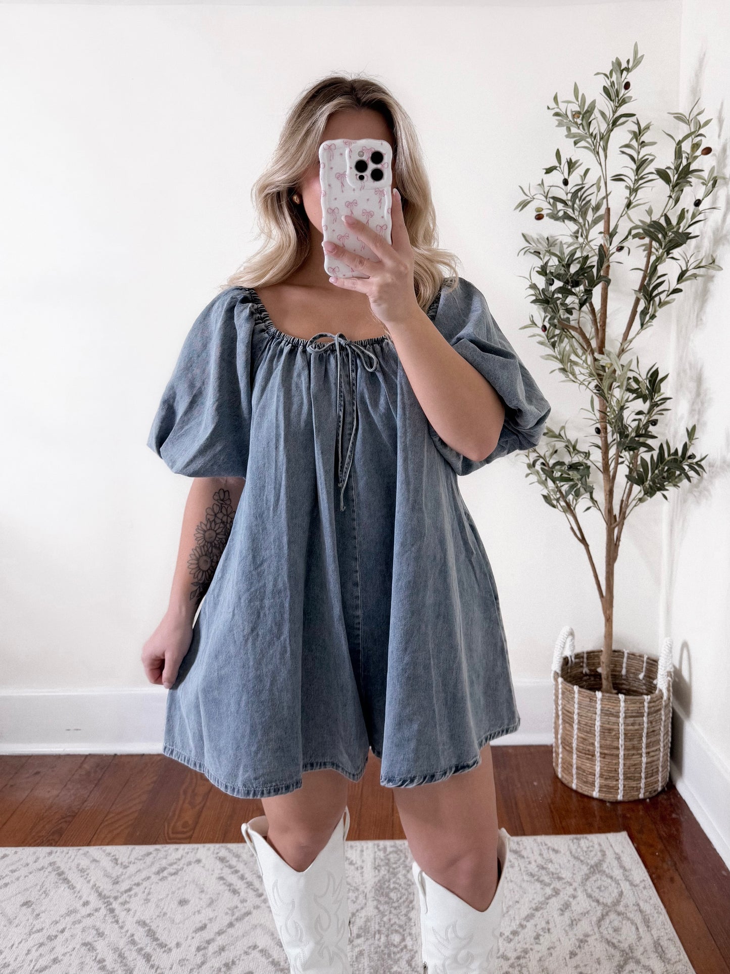 Courtney Denim Babydoll Romper