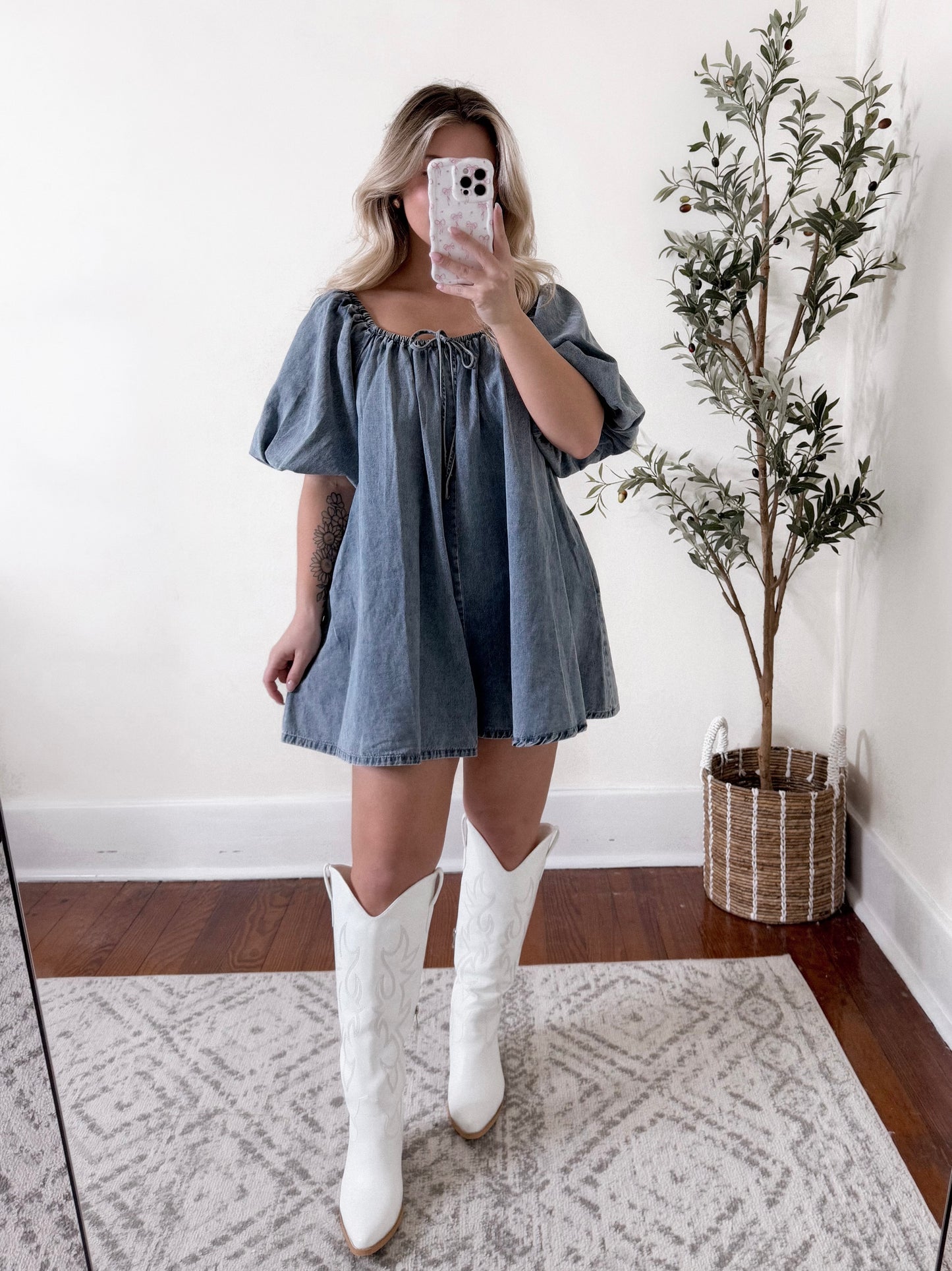 Courtney Denim Babydoll Romper