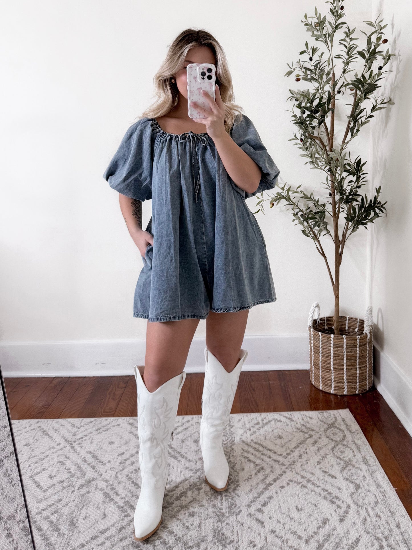 Courtney Denim Babydoll Romper