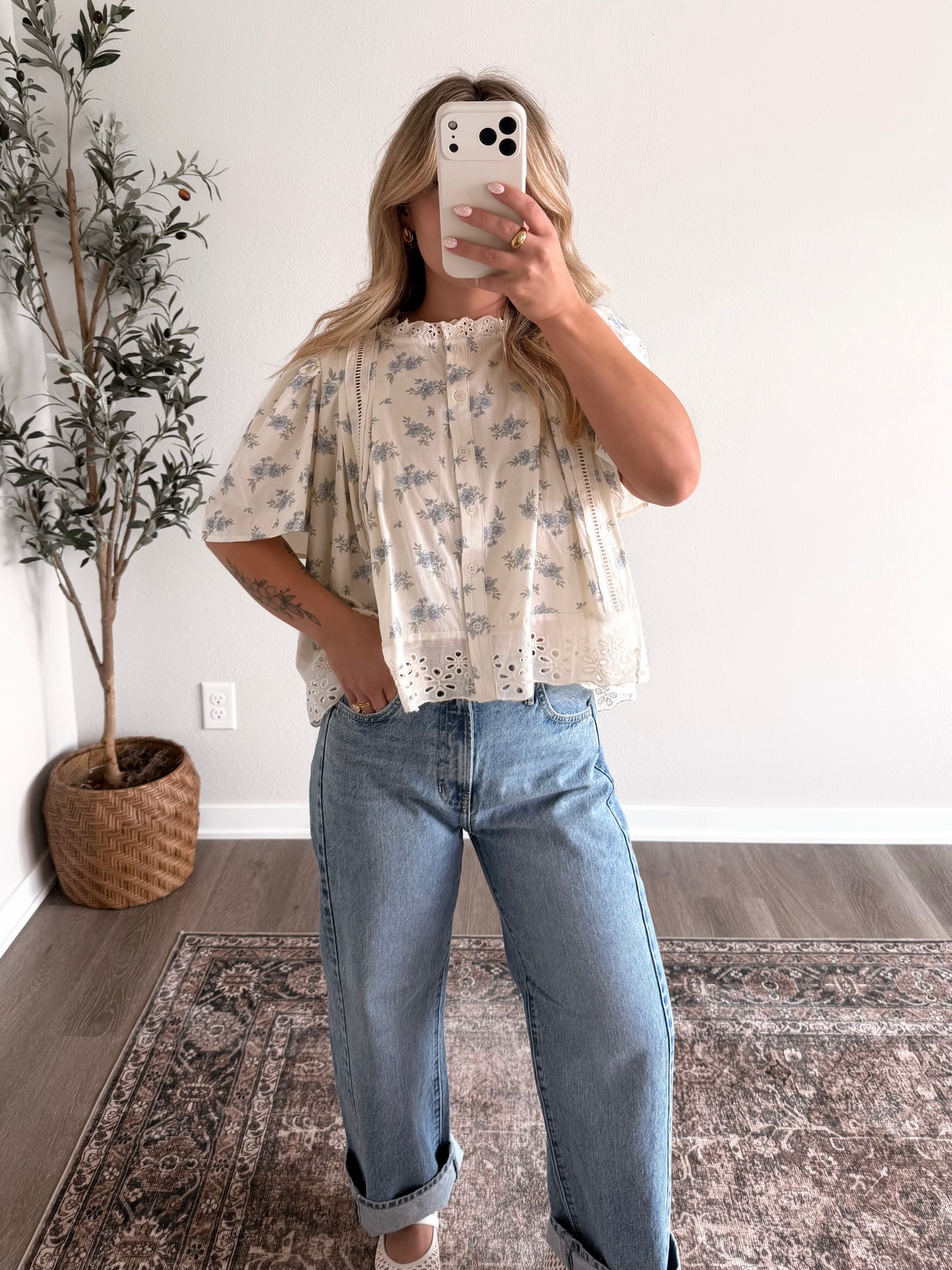 Hope Floral Button Down Top