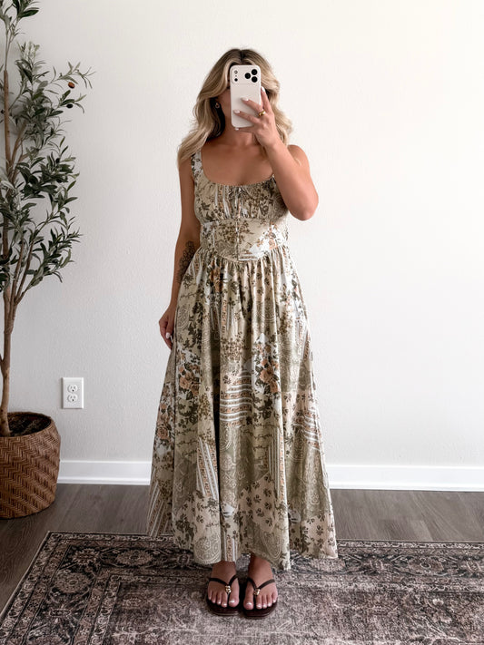 Harlowe Patchwork Midi Dress