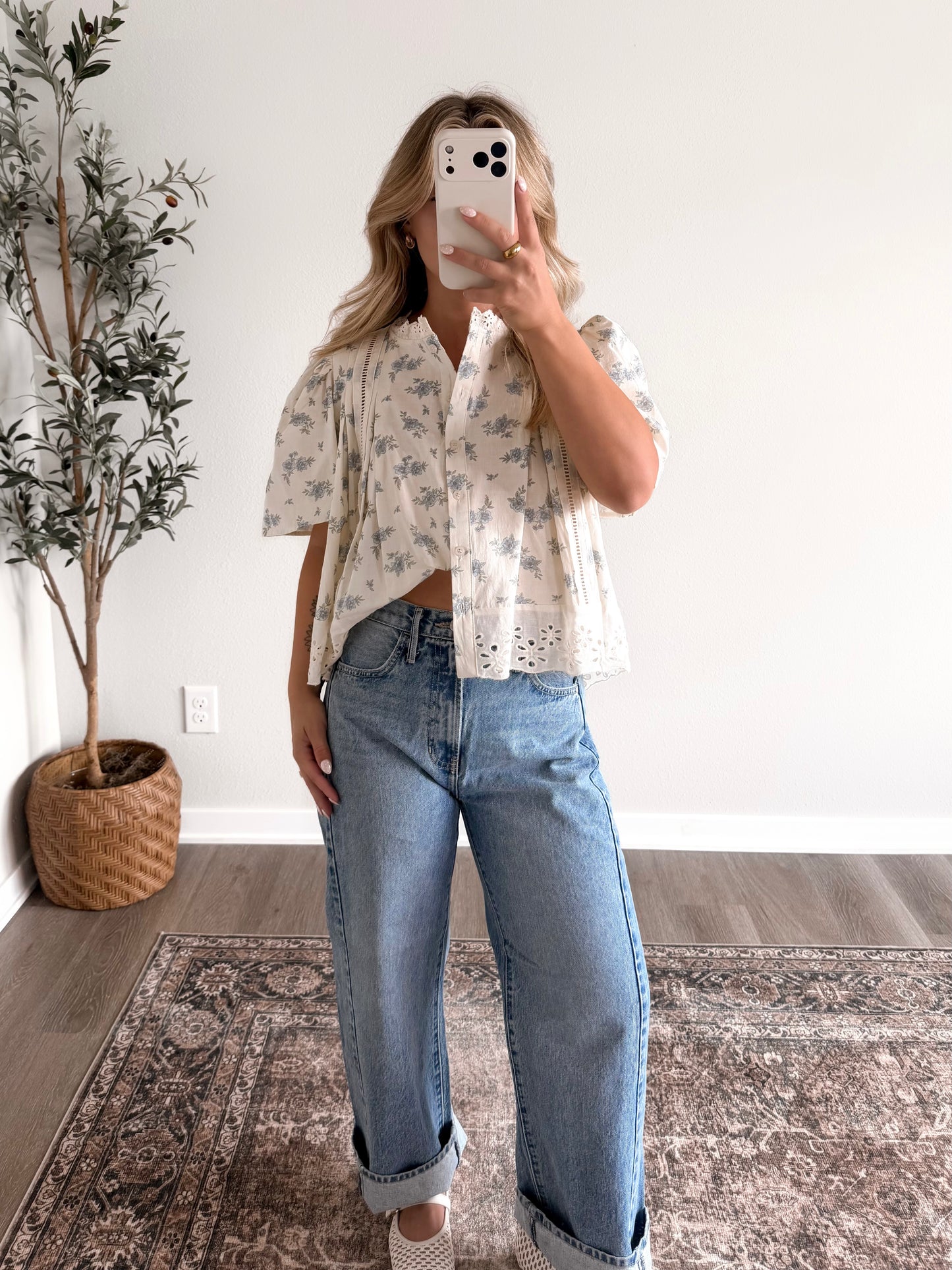 Hope Floral Button Down Top
