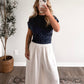 Navy Notes Polka Dot Top