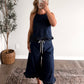 Boho Blue Jean Capri Set