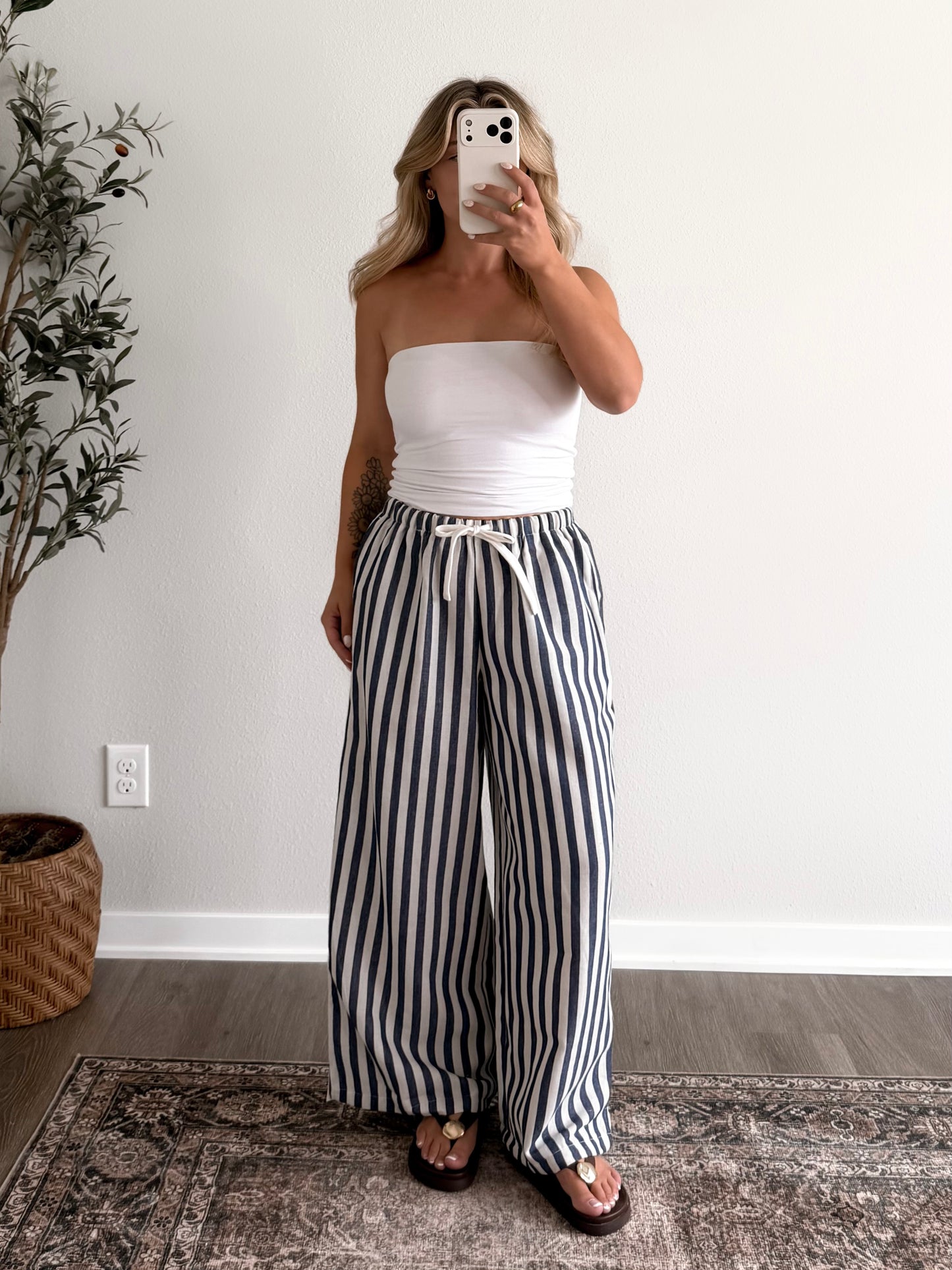 Cali Striped Pant / Navy