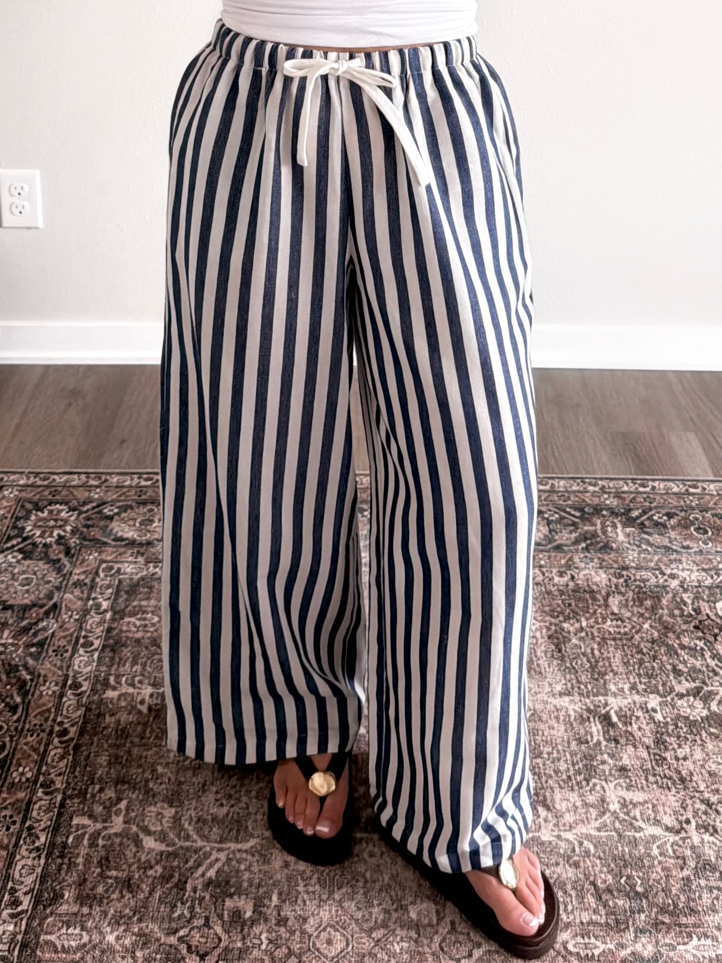 Cali Striped Pant / Navy