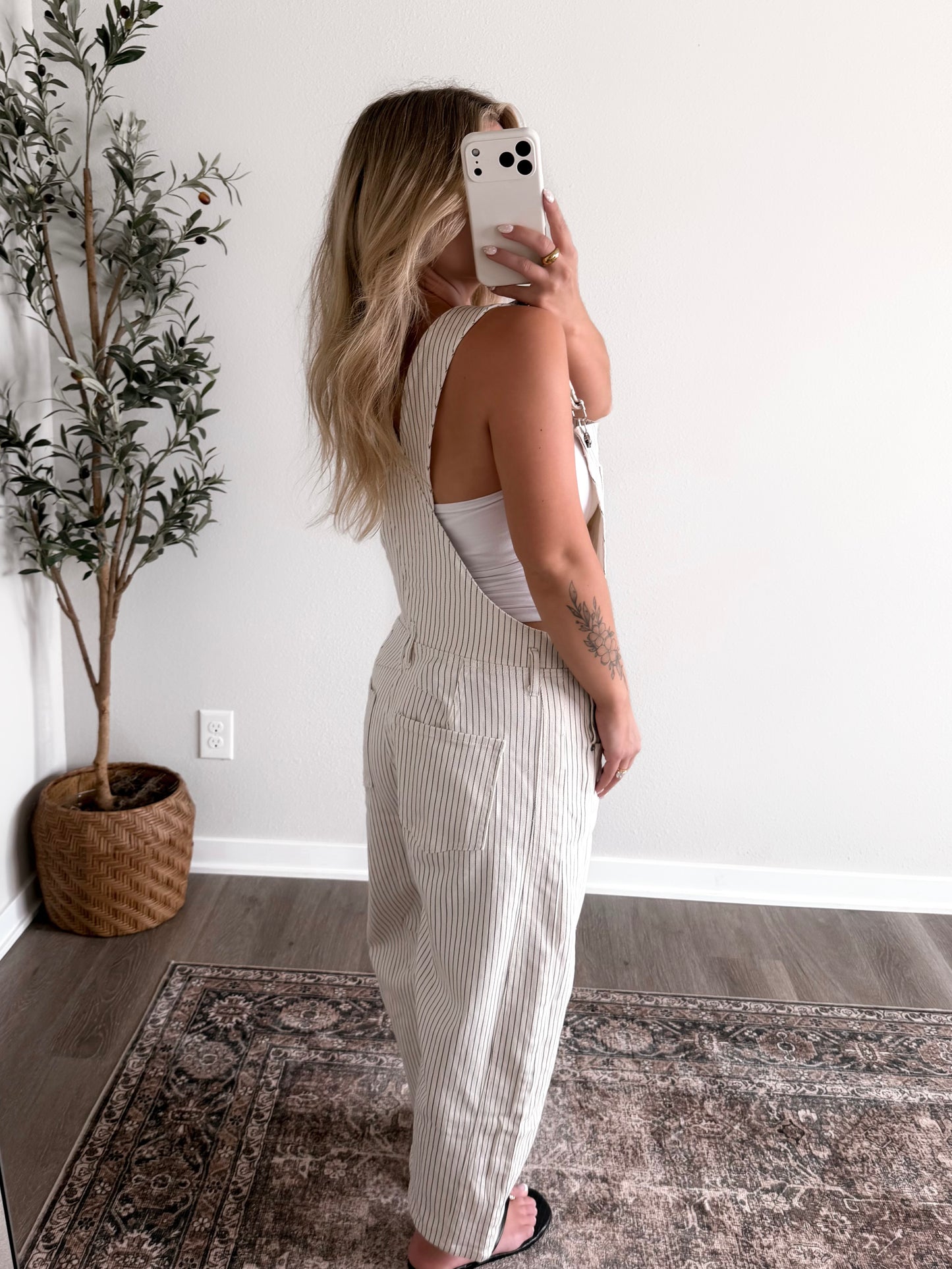 Stevie Pinstripe Barrel Overall