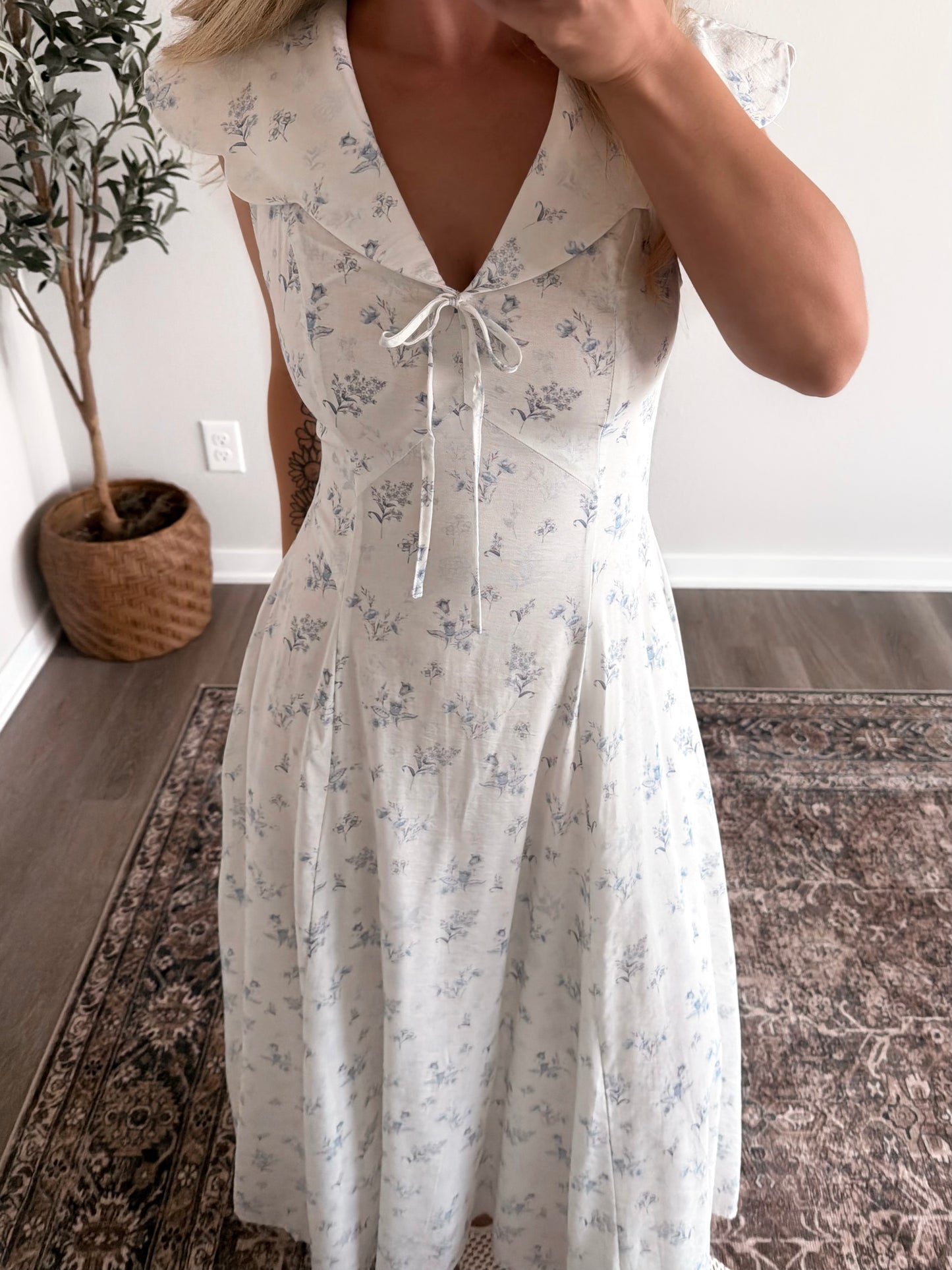 Cathedral Blue Floral Maxi Dress