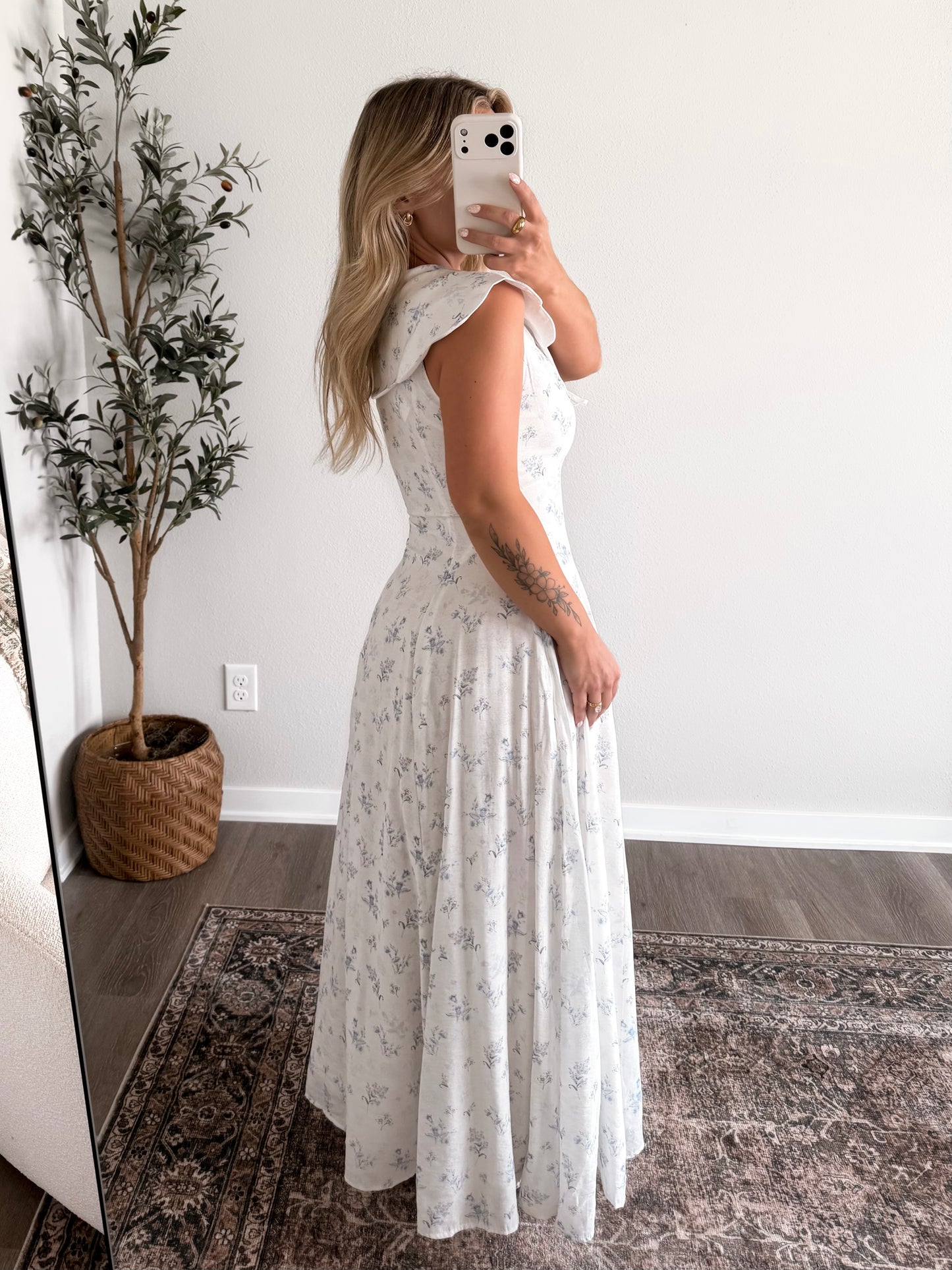 Cathedral Blue Floral Maxi Dress