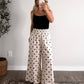 Oat Chai Dotted Linen Pant / Navy