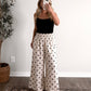 Oat Chai Dotted Linen Pant / Navy