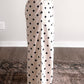Oat Chai Dotted Linen Pant / Navy