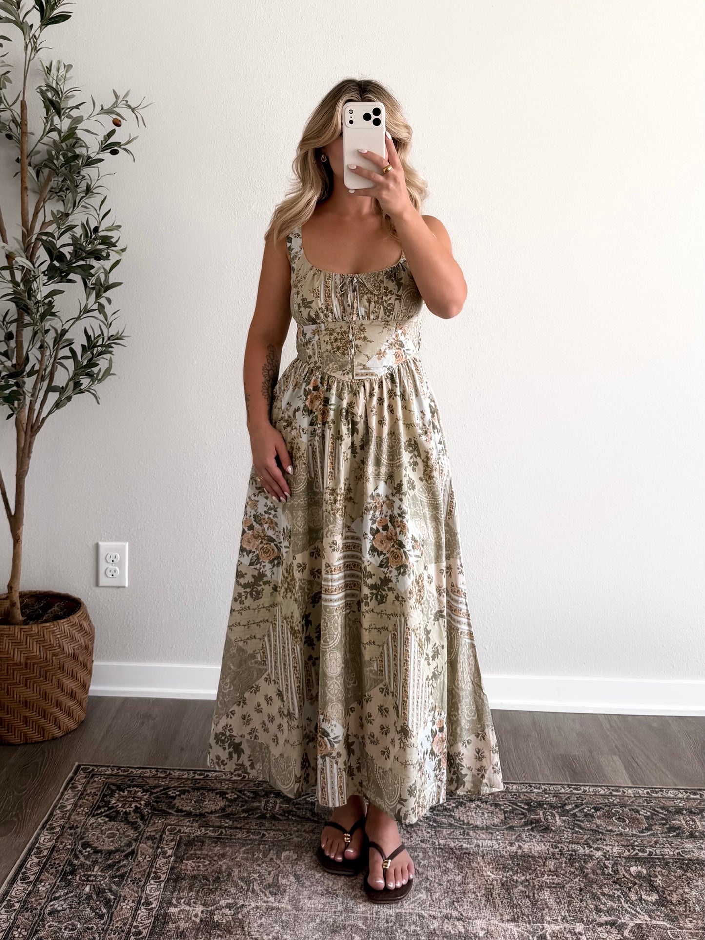 Harlowe Patchwork Midi Dress
