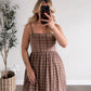 Brown Sugar Gingham Midi Dress