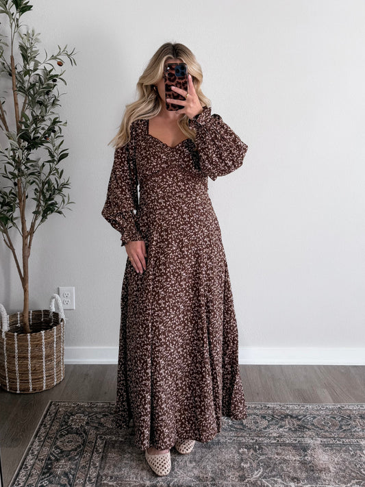 Hazelnut Floral Maxi Dress (Restocking 10.13)