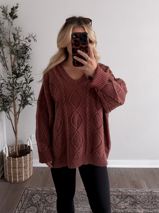 Fireside Cable Knit Sweater (PREORDER: EST SHIP 10.14)