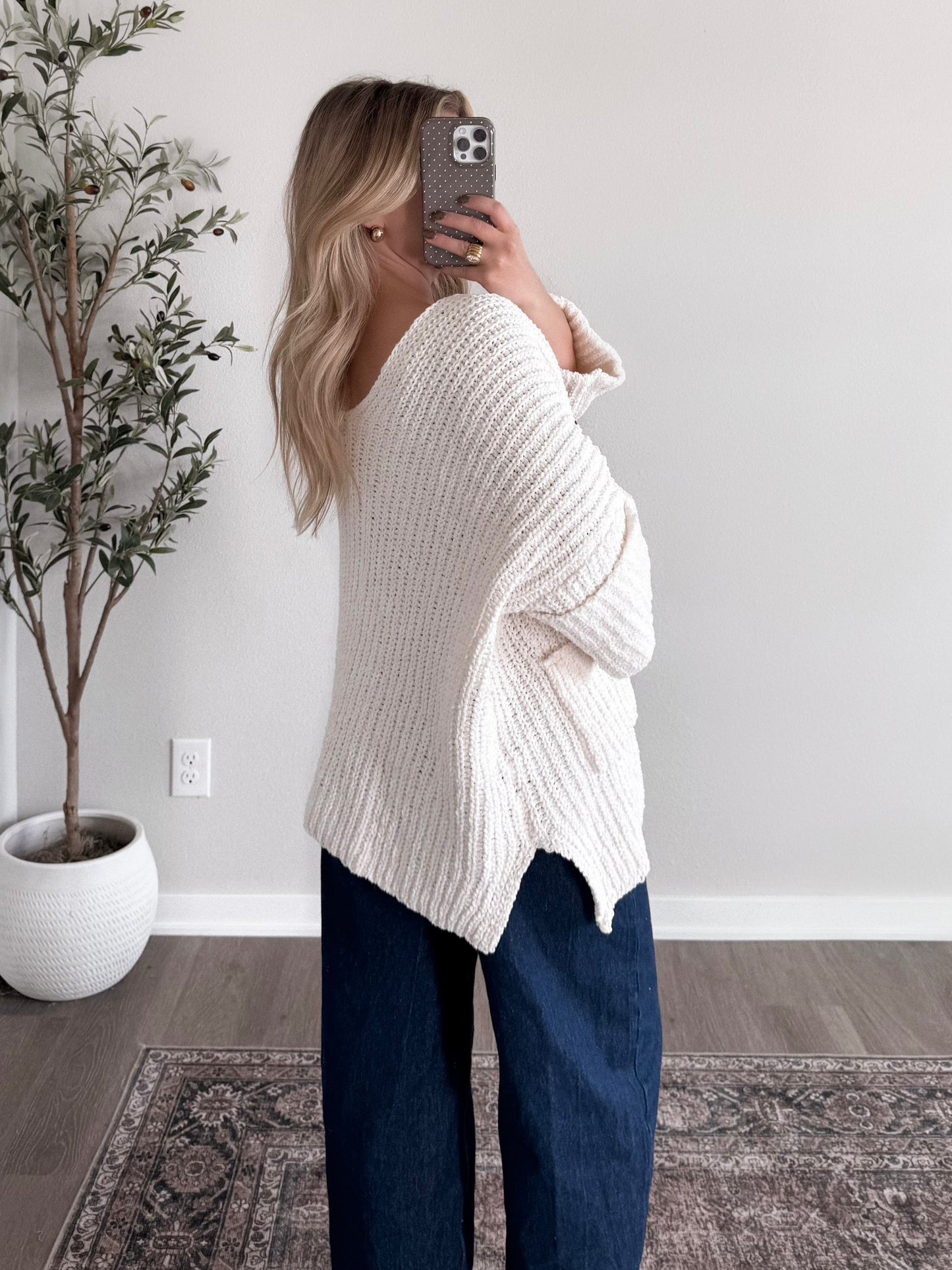 Buttercream Chenille Knit Cardigan / Cream