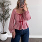 Rosette Bow Gingham Top