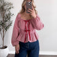 Rosette Bow Gingham Top