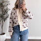 Frosted Frill Floral Knit Cardigan