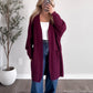 Cozy Essential Knit Cardigan / Plum
