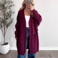 Cozy Essential Knit Cardigan / Plum