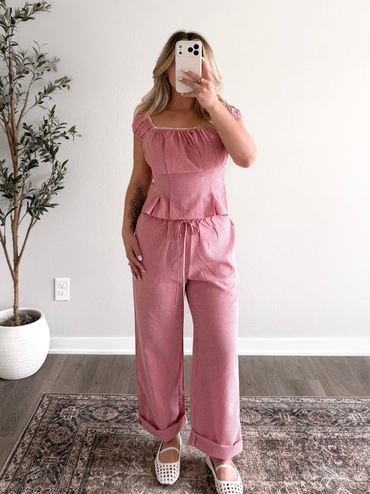 Little Miss Gingham Pant Set (Final Sale)